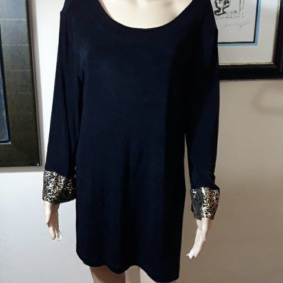 Chico's Tops - ChicosTravelers W/gold sequin Cuffs Top Sz 16